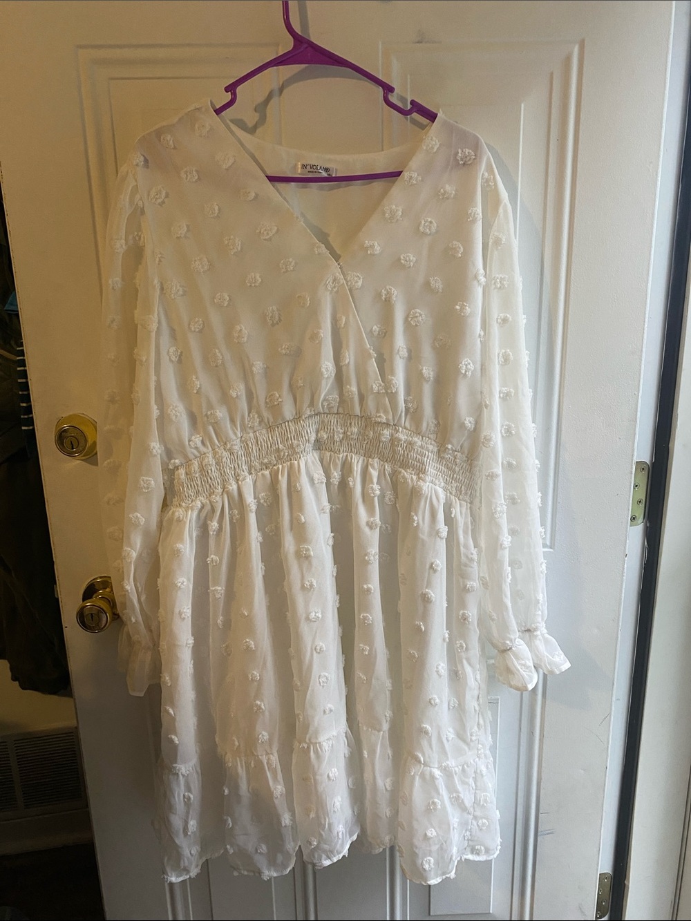 White polka dot dress